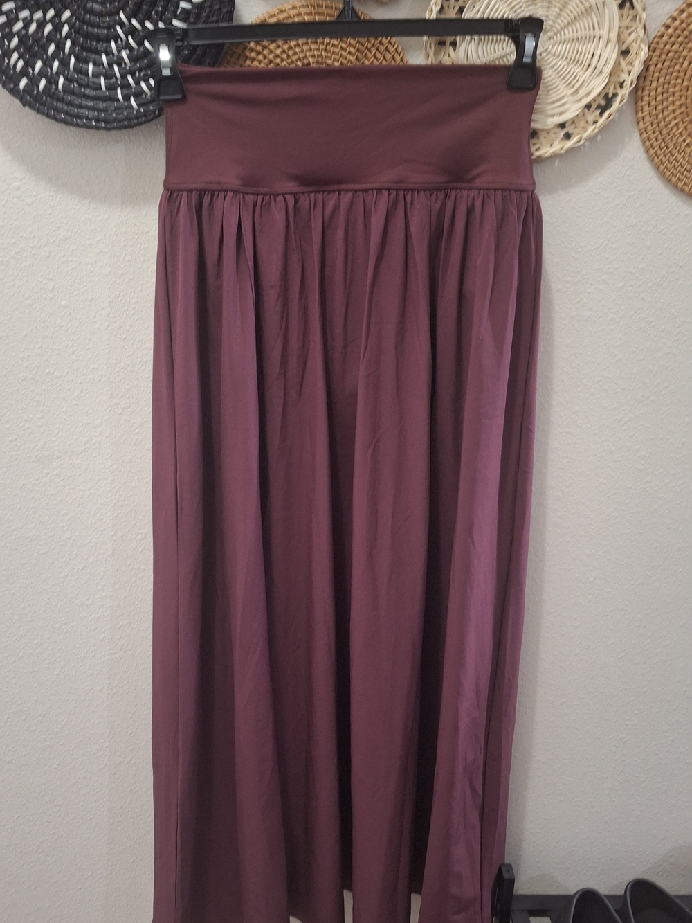 Women's Mauve Maxi Skirt - Stretch Waistband